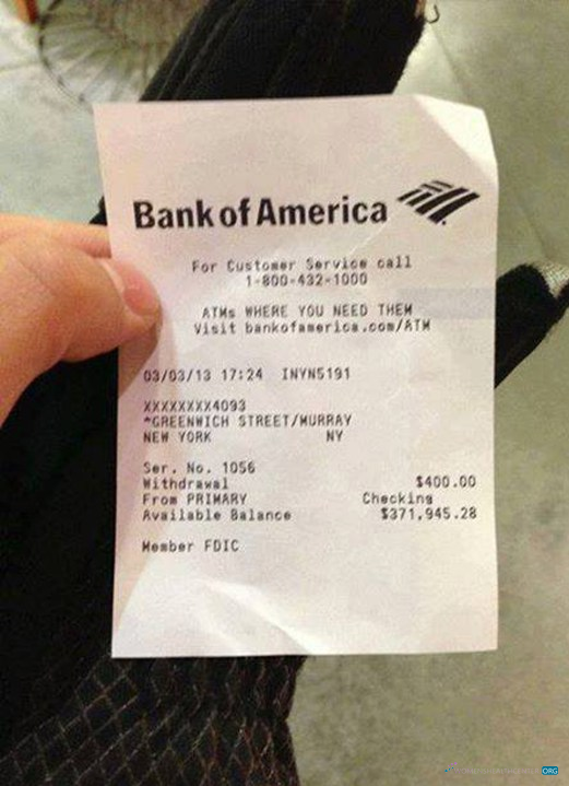 Download USA Bank of America payment slip Photoshop template